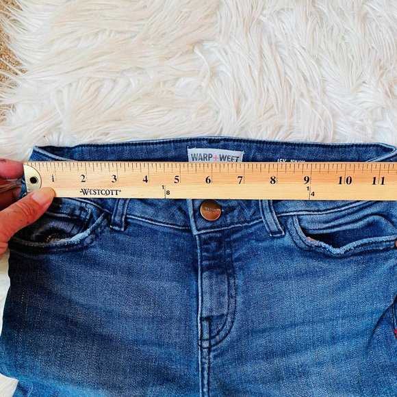 Warp + Weft JFK NYC Skinny Jeans Raw Hem  Size 10 - Picture 7 of 10